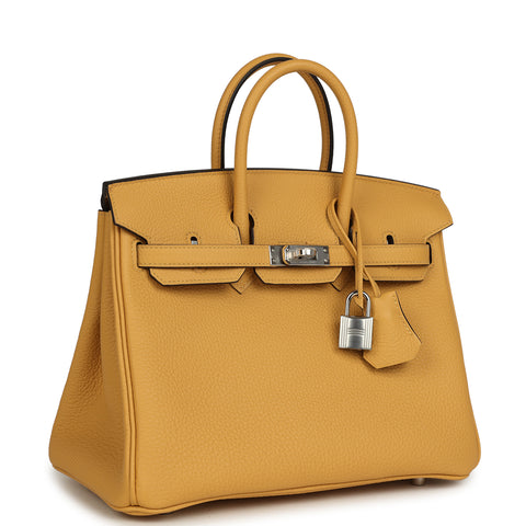 Hermes Birkin 25 Paille Togo Palladium Hardware