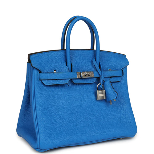 Hermes Birkin 25 Bleu Hydra Togo Palladium Hardware