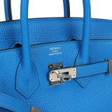 Hermes Birkin 25 Bleu Hydra Togo Palladium Hardware - Thumbnail View 7