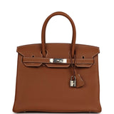 Hermes Birkin 30 Gold Togo Palladium Hardware - Thumbnail View 1