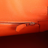 Pre-owned Hermes Birkin 30 Orange Shiny Porosus Crocodile Palladium Hardware - Thumbnail View 9