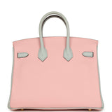 Hermes Special Order (HSS) Birkin 25 Rose Sakura and Bleu Pale Clemence Brushed Gold Hardware - Thumbnail View 4