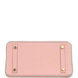 Hermes Special Order (HSS) Birkin 25 Rose Sakura and Bleu Pale Clemence Brushed Gold Hardware - Thumbnail View 6
