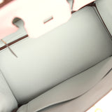 Hermes Special Order (HSS) Birkin 25 Rose Sakura and Bleu Pale Clemence Brushed Gold Hardware - Thumbnail View 8
