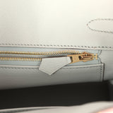 Hermes Special Order (HSS) Birkin 25 Rose Sakura and Bleu Pale Clemence Brushed Gold Hardware - Thumbnail View 9