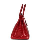 Pre-owned Hermes Birkin 35 Braise Shiny Porosus Crocodile Gold Hardware - Thumbnail View 3