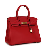 Pre-owned Hermes Birkin 30 Rouge Casaque Epsom Gold Hardware - Thumbnail View 2
