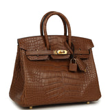 Hermes Birkin 25 Alezan Matte Alligator Gold Hardware - Thumbnail View 2