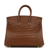Hermes Birkin 25 Alezan Matte Alligator Gold Hardware - Thumbnail View 4