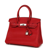 Pre-owned Hermes Birkin 30 Rouge Casaque Togo Palladium Hardware - Thumbnail View 5