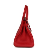Pre-owned Hermes Birkin 30 Rouge Casaque Togo Palladium Hardware - Thumbnail View 3