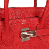 Pre-owned Hermes Birkin 30 Rouge Casaque Togo Palladium Hardware - Thumbnail View 7