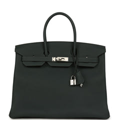 Hermes Birkin 35 Vert Mangrove Togo Palladium Hardware