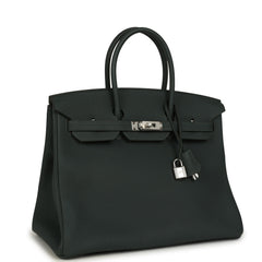 Hermes Birkin 35 Vert Mangrove Togo Palladium Hardware