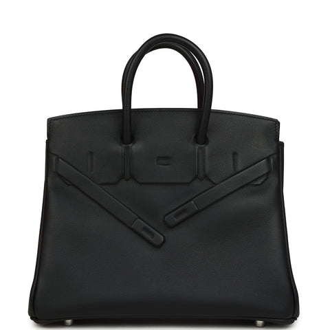 Hermes Birkin 25 Shadow Black Swift Palladium Hardware