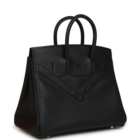 Hermes Birkin 25 Shadow Black Swift Palladium Hardware