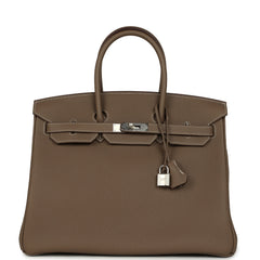 Hermes Birkin 35 Etoupe Togo Palladium Hardware