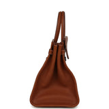 Hermes Birkin 35 A L'Envers Ficelle-Ecru H Dyed Canvas and Fauve Barenia Faubourg Palladium Hardware - Thumbnail View 3