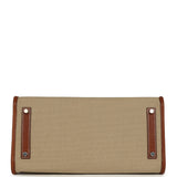 Hermes Birkin 35 A L'Envers Ficelle-Ecru H Dyed Canvas and Fauve Barenia Faubourg Palladium Hardware - Thumbnail View 6
