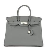 Hermes Birkin 35 Gris Pantin Togo Palladium Hardware - Thumbnail View 1