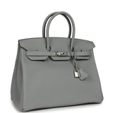 Hermes Birkin 35 Gris Pantin Togo Palladium Hardware - Thumbnail View 2