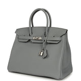 Hermes Birkin 35 Gris Pantin Togo Palladium Hardware - Thumbnail View 5