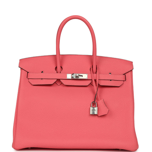 Hermes Birkin 35 Rose Azalee Clemence Palladium Hardware