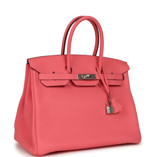 Hermes Birkin 35 Rose Azalee Clemence Palladium Hardware