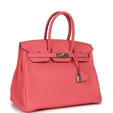 Hermes Birkin 35 Rose Azalee Clemence Palladium Hardware - Thumbnail View 2