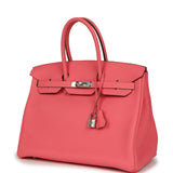 Hermes Birkin 35 Rose Azalee Clemence Palladium Hardware - Thumbnail View 5