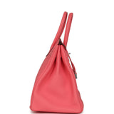Hermes Birkin 35 Rose Azalee Clemence Palladium Hardware - Thumbnail View 3
