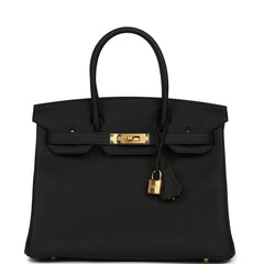 Hermes Birkin 30 Black Togo Gold Hardware