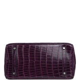 Pre-owned Hermes Birkin 35 Cassis Shiny Porosus Crocodile Palladium Hardware - Thumbnail View 6