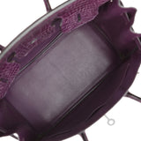 Pre-owned Hermes Birkin 35 Cassis Shiny Porosus Crocodile Palladium Hardware - Thumbnail View 8