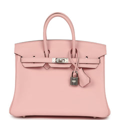 Hermes Birkin 25 Rose Sakura Swift Palladium Hardware