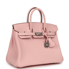 Hermes Birkin 25 Rose Sakura Swift Palladium Hardware