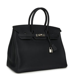 Hermes Birkin 35 Caban Togo Palladium Hardware