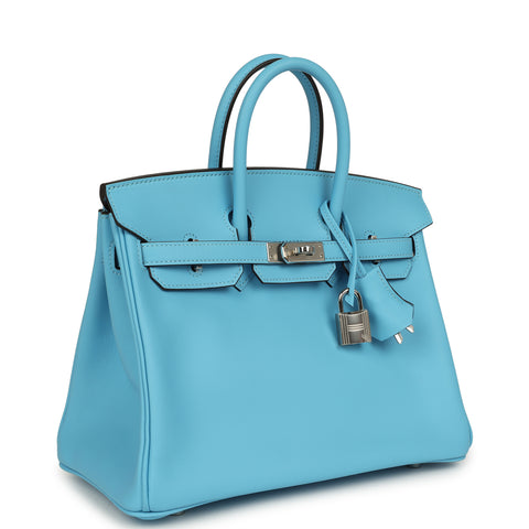 Hermes Birkin 25 Celeste Swift Palladium Hardware