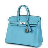 Hermes Birkin 25 Celeste Swift Palladium Hardware - Thumbnail View 5