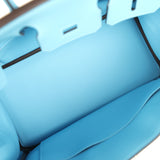 Hermes Birkin 25 Celeste Swift Palladium Hardware - Thumbnail View 8