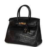 Hermes Birkin 30 Black Matte Niloticus Crocodile Gold Hardware - Thumbnail View 5