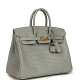 Hermes Birkin 25 Gris Perle Matte Alligator Gold Hardware - Thumbnail View 2