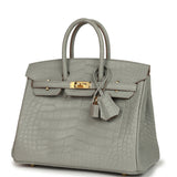 Hermes Birkin 25 Gris Perle Matte Alligator Gold Hardware - Thumbnail View 4