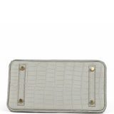 Hermes Birkin 25 Gris Perle Matte Alligator Gold Hardware - Thumbnail View 6