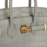Hermes Birkin 25 Gris Perle Matte Alligator Gold Hardware - Thumbnail View 7