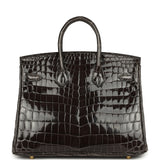 Hermes Birkin 25 Graphite Shiny Niloticus Crocodile Gold Hardware - Thumbnail View 4