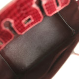 Vintage Hermes Birkin 25 Bordeaux Shiny Porosus Crocodile Gold Hardware - Thumbnail View 8