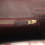 Vintage Hermes Birkin 25 Bordeaux Shiny Porosus Crocodile Gold Hardware - Thumbnail View 9