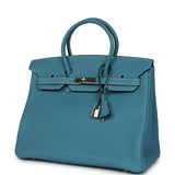 Vintage Hermes Birkin 35 Blue Jean Togo Palladium Hardware - Thumbnail View 5