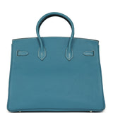Vintage Hermes Birkin 35 Blue Jean Togo Palladium Hardware - Thumbnail View 4